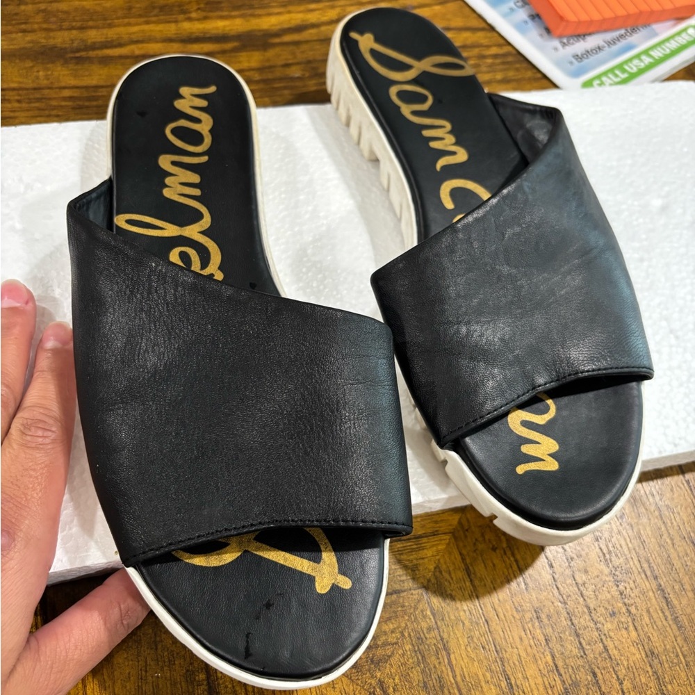 Sam Edelman Black and White Slide Sandals size 7